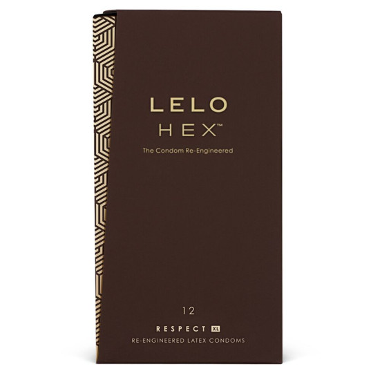 Тонкі та суперміцні презервативи великого розміру Lelo Hex Condoms Respect XL, 12 Pack
