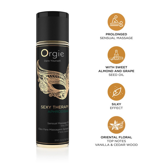 Гибридное массажное масло с афродизиаками Orgie Sexy Therapy Aphrodisiac, 200 ml
