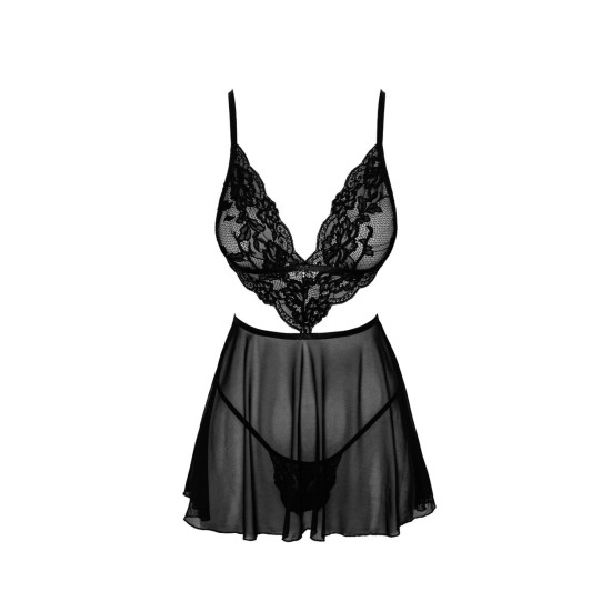 Беби-дол из сетчатого материала с бантом и кружевами, красный Kissable French Kiss Babydoll Red, S/M
