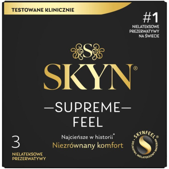 Ультратонкі презервативи преміум-класу SKYN Supreme Feel, 3 шт