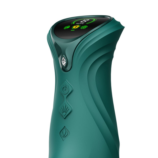 Смарт-пульсатор-кролик з вібрацією та кристалом Swarovski, бірюзовий Zalo Mose 2 Turquoise Green