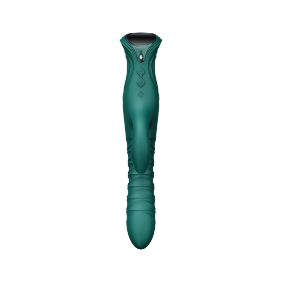 Смарт-пульсатор-кролик з вібрацією та кристалом Swarovski, бірюзовий Zalo Mose 2 Turquoise Green