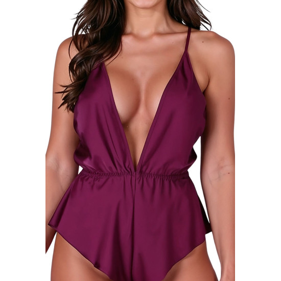 Сексуальное боди, сливовое Passion Sensie Body Plum, L