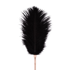 Щекоталка с металлическим флоггером Rosy Gold Feather Tickler & Whip
