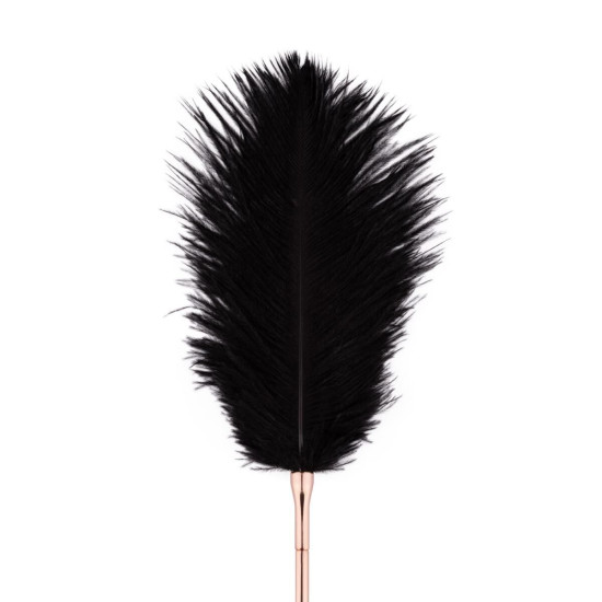 Щекоталка с металлическим флоггером Rosy Gold Feather Tickler & Whip