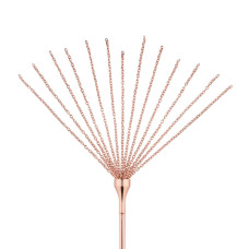 Щекоталка с металлическим флоггером Rosy Gold Feather Tickler & Whip