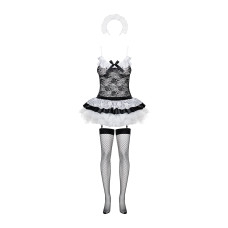 Еротичний костюм покоївки зі спідницею Obsessive Housemaid 5 pcs costume S/M black (пом'ята упаковка!!!)