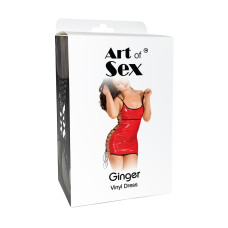 Сексуальна лакована сукня на шнурівці, чорна Art of Sex Ginger, L-2XL