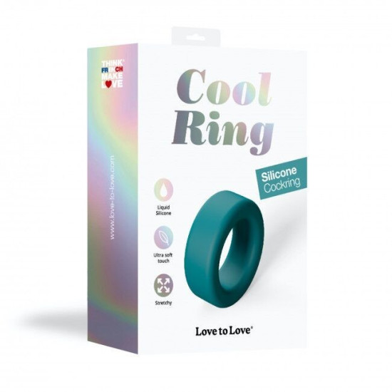Эрекционное кольцо широкое, бирюзовое Love To Love COOL RING TEAL ME