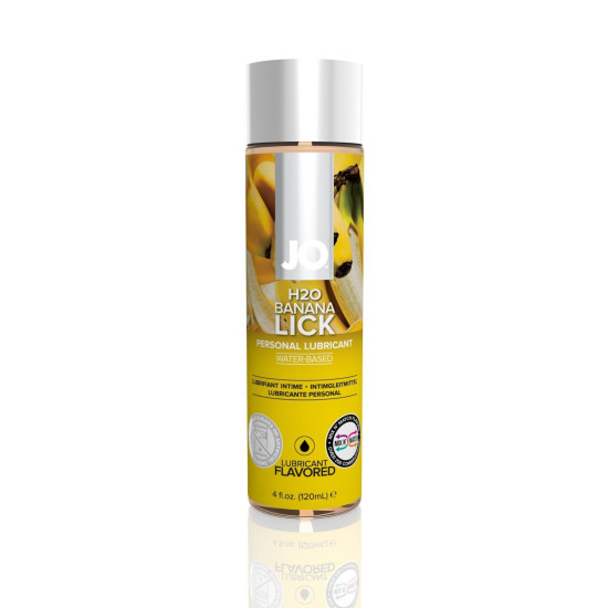 Съедобная смазка со вкусом банана на водной основе JO H2O Banana Lick, 120 ml