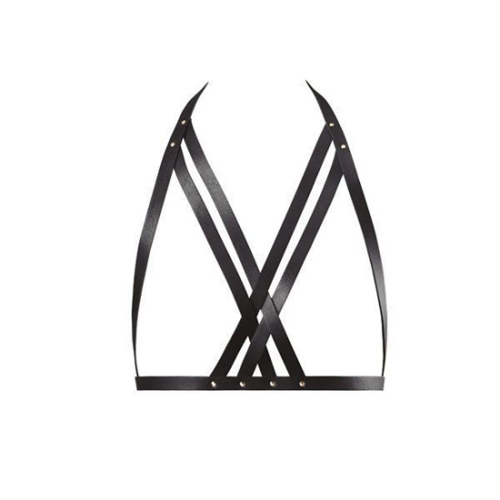 Портупея, черная Bijoux Indiscrets Maze Halter Bra Harness Black