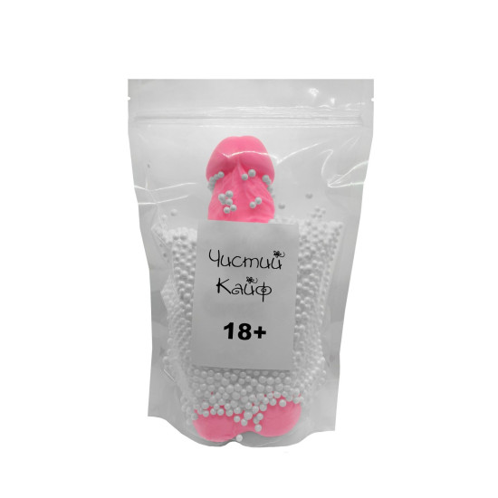 Крафтове мило-член із присоскою, натуральне, рожеве Чистий Кайф Pink, XL