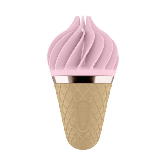 Вібратор у формі морозива рожево-коричневого кольору Satisfyer Lay-On Sweet Temptation Pink/Brown
