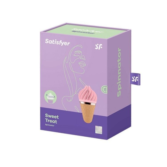 Вібратор у формі морозива рожево-коричневого кольору Satisfyer Lay-On Sweet Temptation Pink/Brown