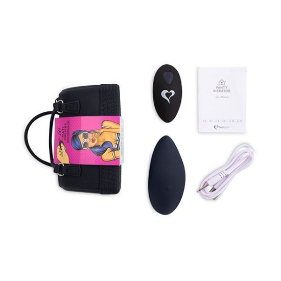 Вибратор в трусики с пультом ДУ, 6 режимов, сумочка-чехол, чёрный FeelzToys Panty Vibrator Black