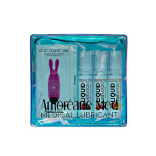 Набор: 3 вкуса стимулирующего лубриканта и вибропуля (Amoreane Med, 3×10 ml и Adrien Lastic Pink)
