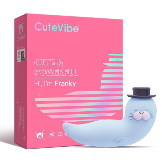 Вакуумний вібратор, синій CuteVibe Franky Blue