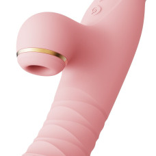 Пульсатор-вібратор з вакуумною стимуляцією клітора, рожевий Zalo Rose Thruster Strawberry Pink