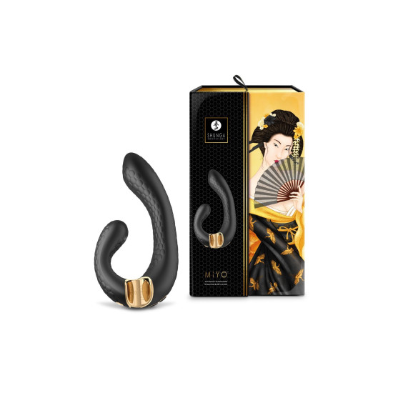 Вибратор-кролик, чёрный Shunga Miyo Black