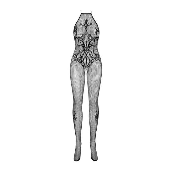 Бодистокинг с халтером и декором в виде татуировки Obsessive Bodystocking G308, S/M/L