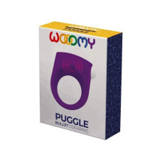 Ерекційне кільце з вібрацією, чорне, діаметр 3-4,4 см Wooomy Puggle