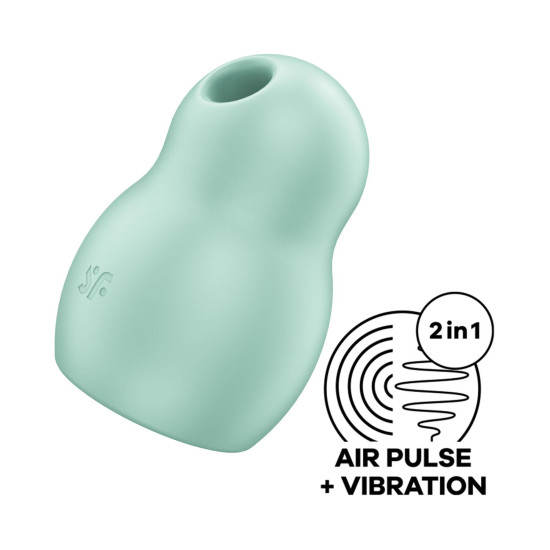 Вакуумный стимулятор с вибрацией, мятный Satisfyer Pro To Go 1 Mint