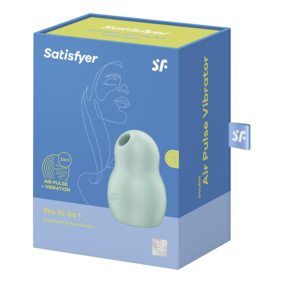 Вакуумный стимулятор с вибрацией, мятный Satisfyer Pro To Go 1 Mint