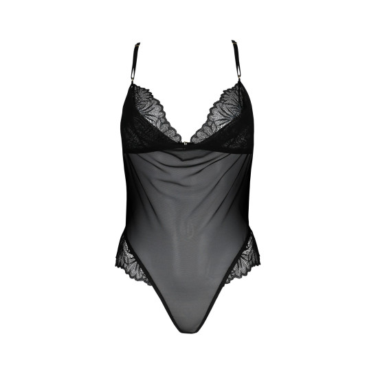 Сетчатое боди с кружевным лифом, чёрное Passion Deliena Body Black, S/M
