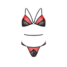 Комплект білизни (бра, трусики), червоний Passion Peonia Set Red, L/XL