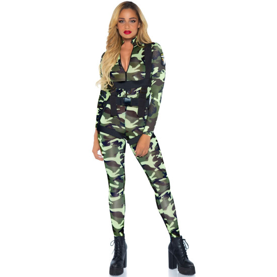 Эротический костюм десантницы (комбинезон и портупея) Leg Avenue Pretty Paratrooper, XL
