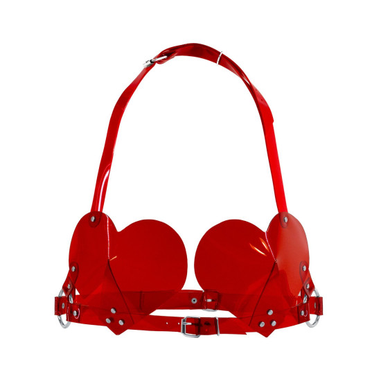 Ліф-серце, червоний прозорий Feral Feelings Hearts Bra Red Transparent