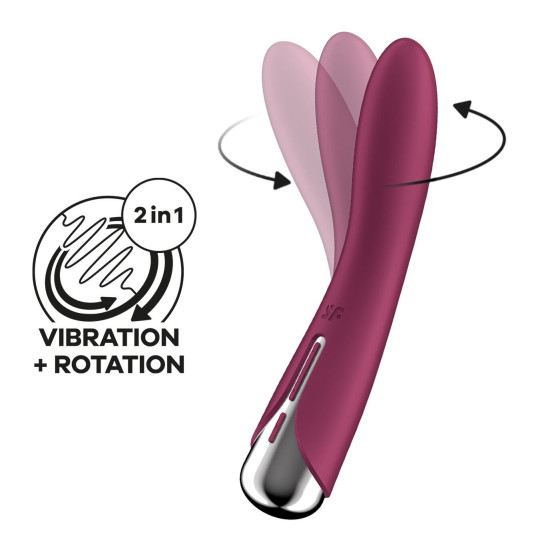 Вібратор точки G з обертанням, 2 мотори, червоний Satisfyer Spinning Vibe 1 Red