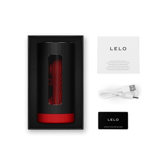 Смарт-мастурбатор збільшений, червоний, 2 мотори, 8 режимів, звукова стимуляція LELO F1S V3 Red, XL