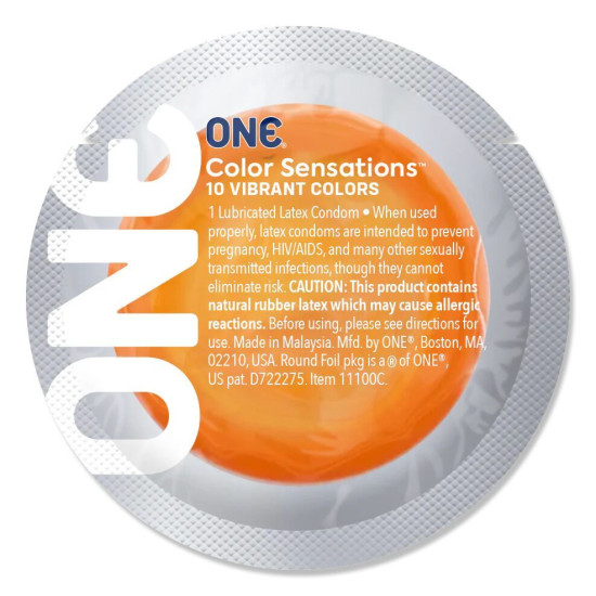 Оранжевый презерватив ONE Color Sensations Orange, 1 шт