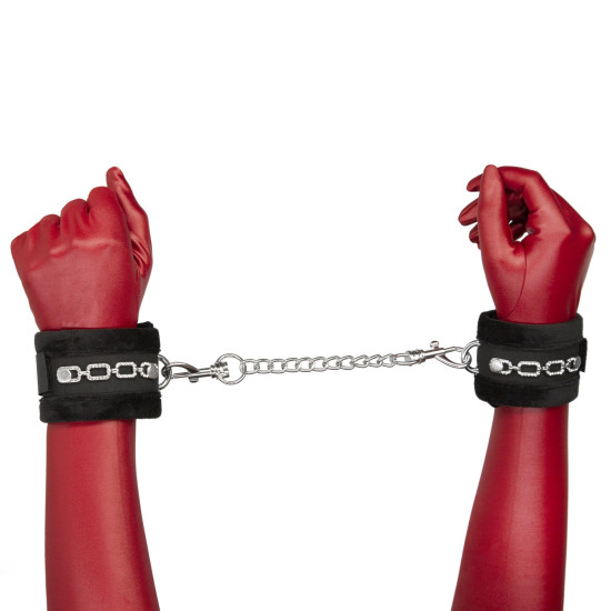Наручники для сексу зі стразами, чорні Punishment Crystal Detail Handcuffs Black