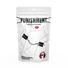 Наручники для секса со стразами, черные Punishment Crystal Detail Handcuffs Black