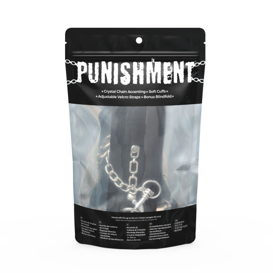Наручники для сексу зі стразами, чорні Punishment Crystal Detail Handcuffs Black