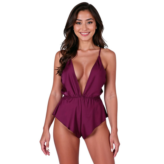 Еротичне боді, сливове Passion Sensie Body Plum, M