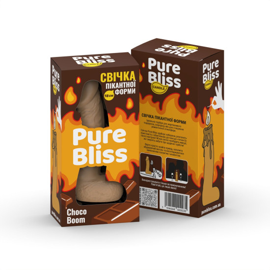 Свічка у формі члена з шоколадним ароматом Pure Bliss Brown Choco Boom, 18 cm