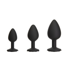 Набор силиконовых анальных пробок, черный BMS Roses Til' Dawn Silicone Anal Plug Kit Starter Kit Black