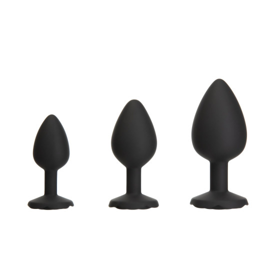 Набор силиконовых анальных пробок, черный BMS Roses Til' Dawn Silicone Anal Plug Kit Starter Kit Black