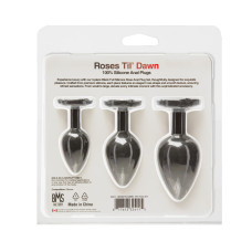 Набор силиконовых анальных пробок, черный BMS Roses Til' Dawn Silicone Anal Plug Kit Starter Kit Black