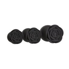 Набор силиконовых анальных пробок, черный BMS Roses Til' Dawn Silicone Anal Plug Kit Starter Kit Black
