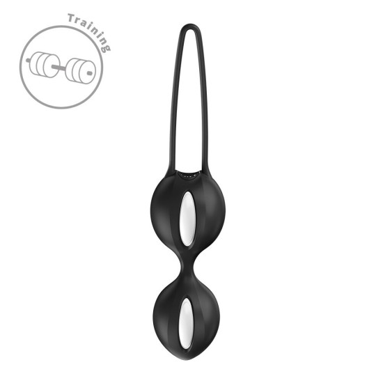 Вагинальные шарики, 2 шт, черные, диаметр 3.2 и 3.6 см Fun Factory SMARTBALLS DUO Black