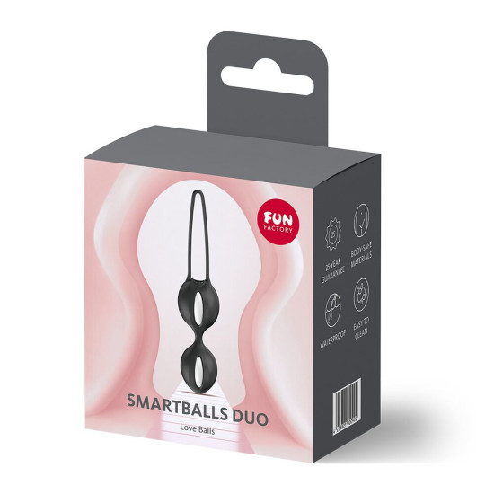 Вагинальные шарики, 2 шт, черные, диаметр 3.2 и 3.6 см Fun Factory SMARTBALLS DUO Black