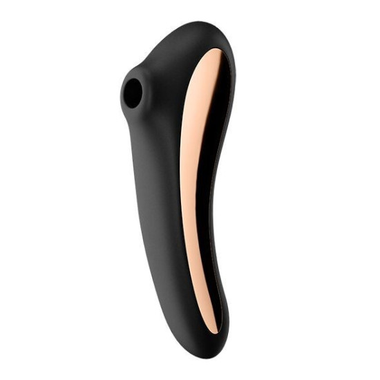 Вакуумний стимулятор з вібрацією, чорний Satisfyer Dual Kiss Black