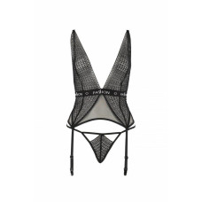 Напівпрозорий корсет, чорний MIRAJANE CORSET Black, S/M