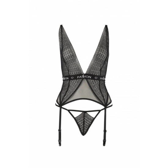 Напівпрозорий корсет, чорний MIRAJANE CORSET Black, S/M