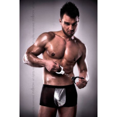 Мужские шорты с блестящим гульфиком, черные Passion 002 Short Black, L/XL