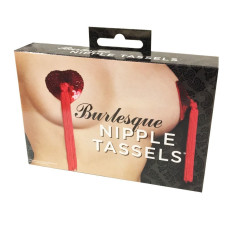Пэстис-стикини в форме блестящих сердечек с кисточками, Burlesque Nipple Tassels